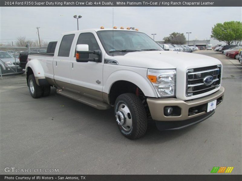 White Platinum Tri-Coat / King Ranch Chaparral Leather 2014 Ford F350 Super Duty King Ranch Crew Cab 4x4 Dually