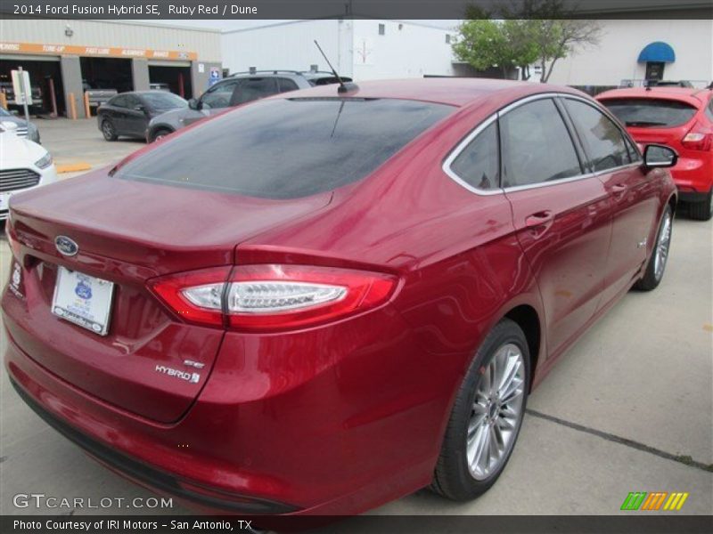 Ruby Red / Dune 2014 Ford Fusion Hybrid SE