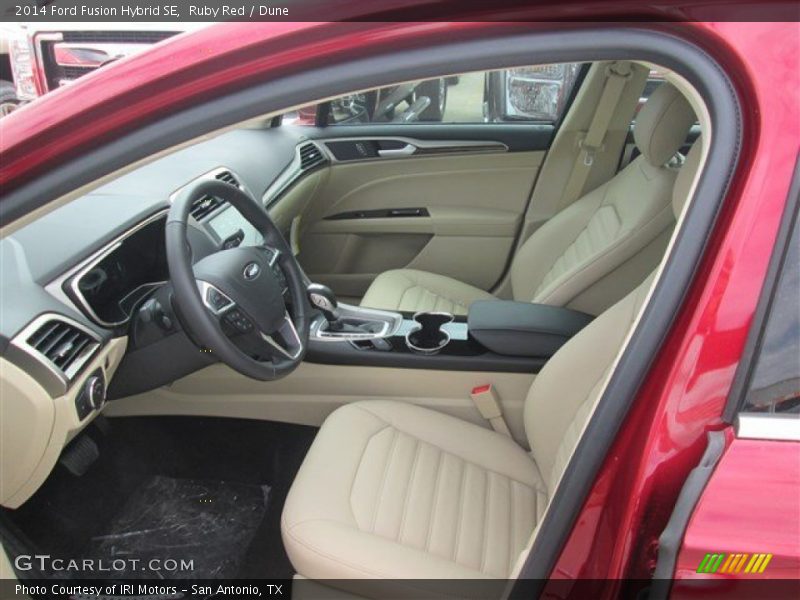 Ruby Red / Dune 2014 Ford Fusion Hybrid SE