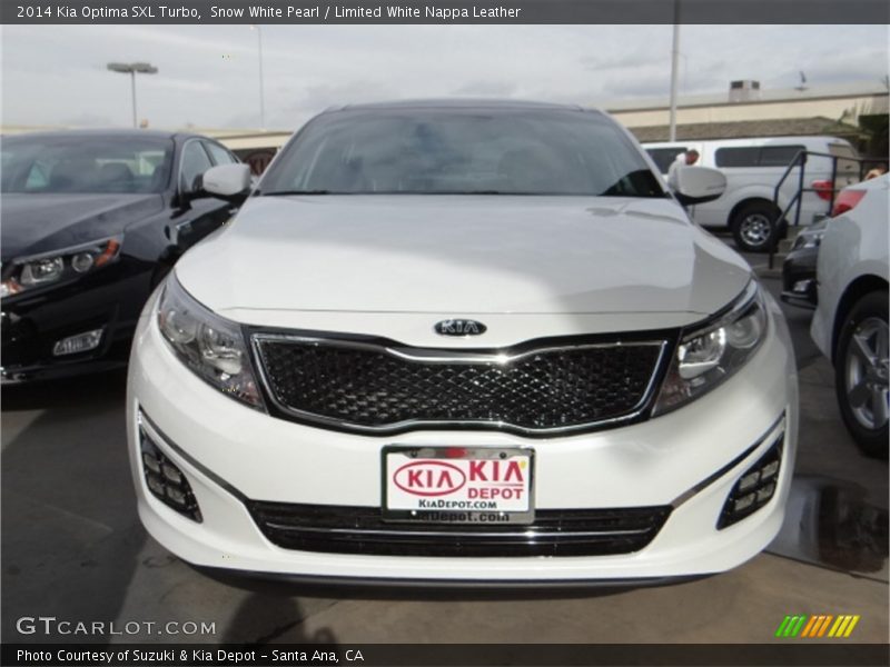 Snow White Pearl / Limited White Nappa Leather 2014 Kia Optima SXL Turbo