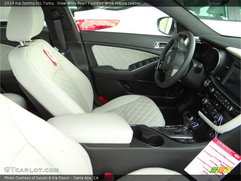 Snow White Pearl / Limited White Nappa Leather 2014 Kia Optima SXL Turbo