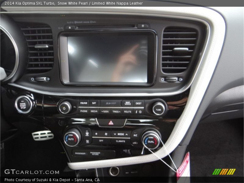 Snow White Pearl / Limited White Nappa Leather 2014 Kia Optima SXL Turbo