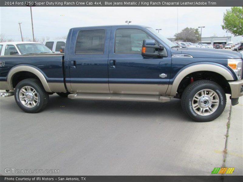 Blue Jeans Metallic / King Ranch Chaparral Leather/Adobe Trim 2014 Ford F250 Super Duty King Ranch Crew Cab 4x4