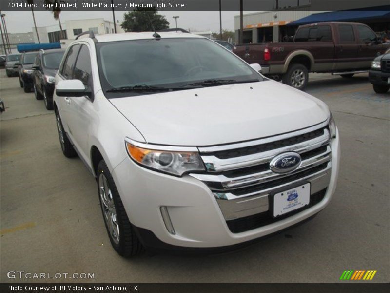 White Platinum / Medium Light Stone 2014 Ford Edge Limited