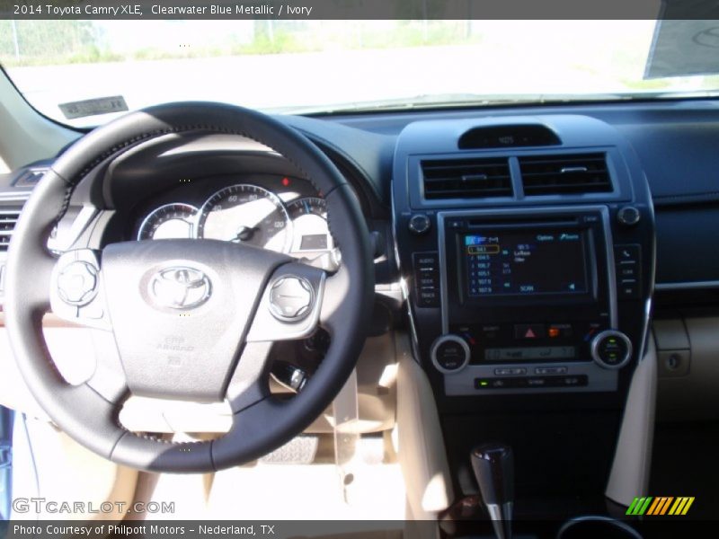 Clearwater Blue Metallic / Ivory 2014 Toyota Camry XLE