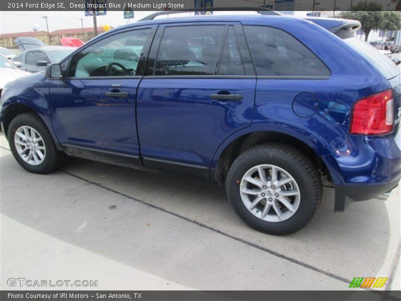 Deep Impact Blue / Medium Light Stone 2014 Ford Edge SE