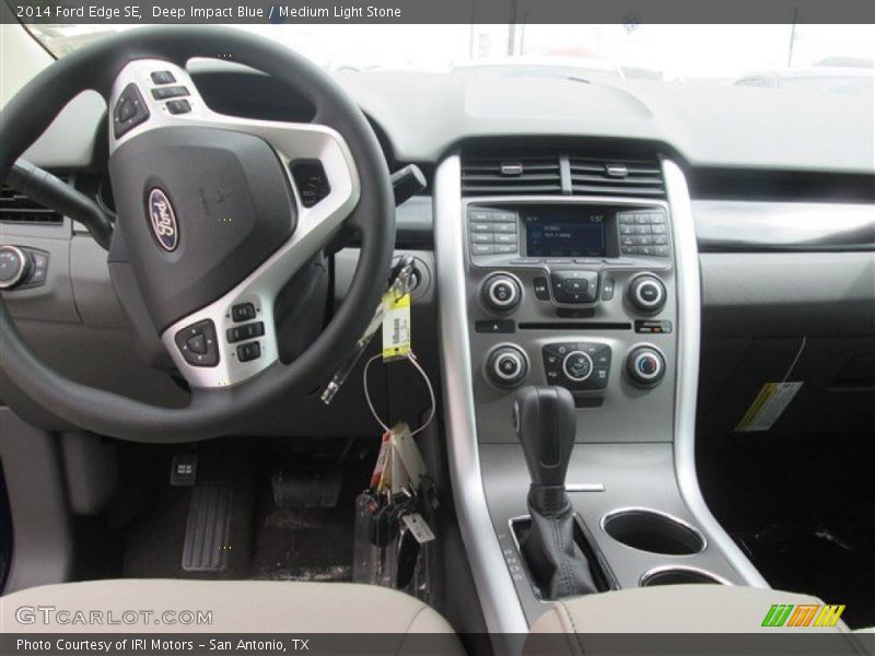 Deep Impact Blue / Medium Light Stone 2014 Ford Edge SE