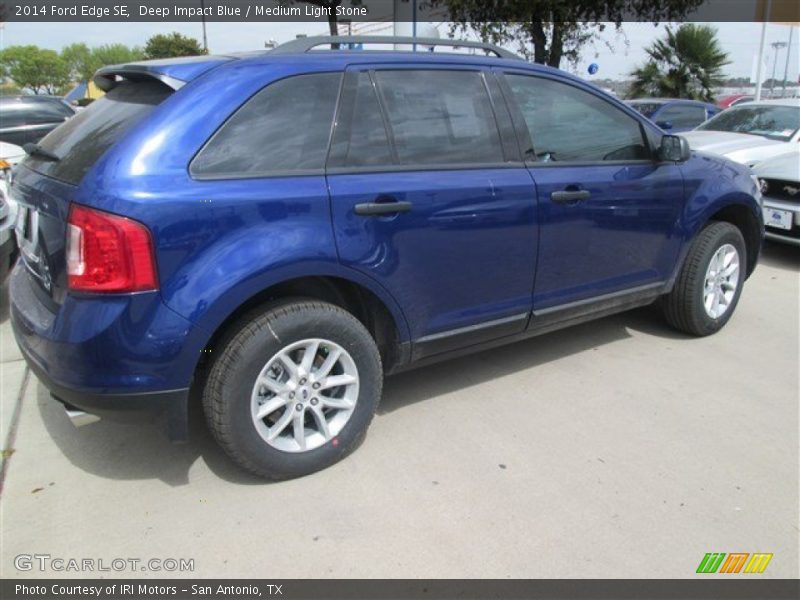 Deep Impact Blue / Medium Light Stone 2014 Ford Edge SE