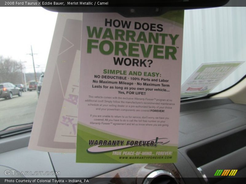 Merlot Metallic / Camel 2008 Ford Taurus X Eddie Bauer