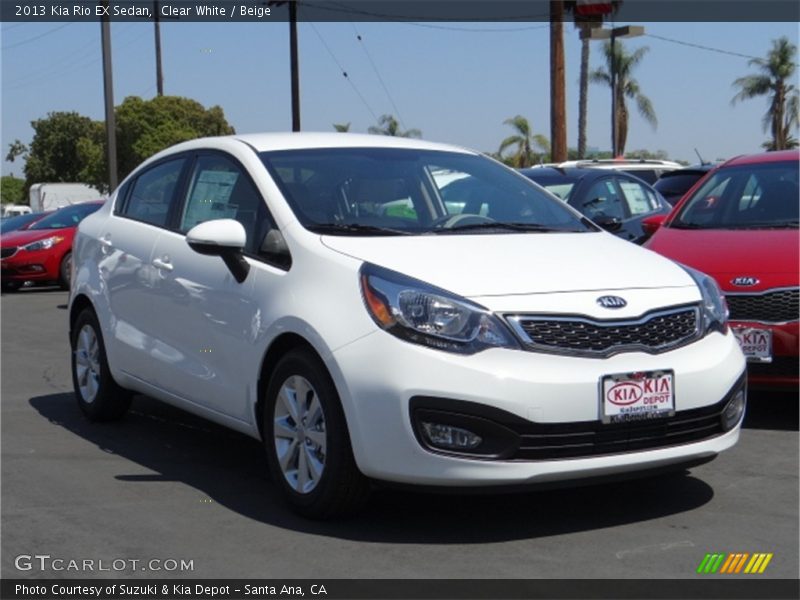 Clear White / Beige 2013 Kia Rio EX Sedan