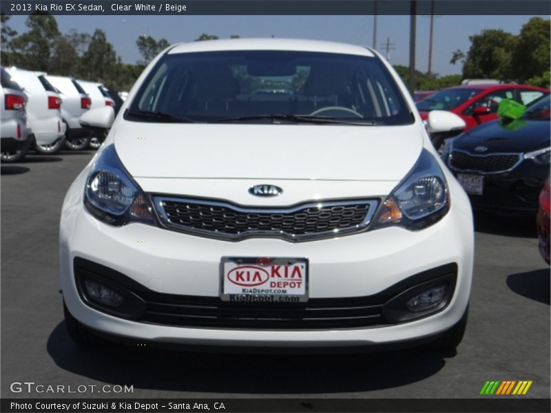 Clear White / Beige 2013 Kia Rio EX Sedan