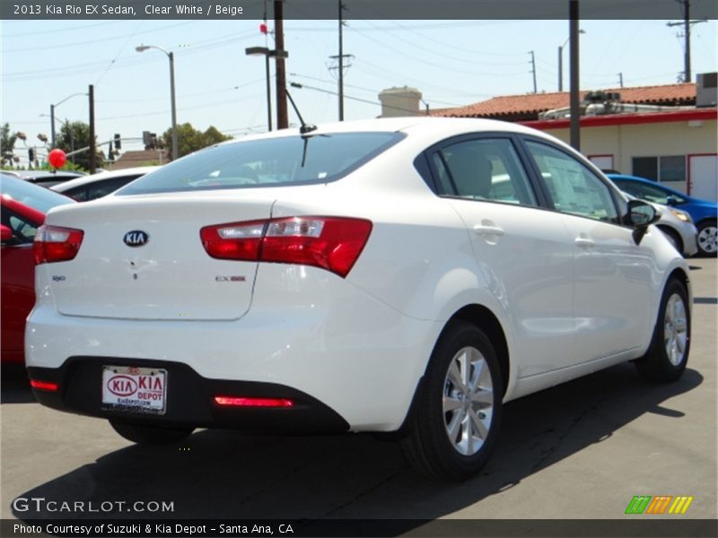 Clear White / Beige 2013 Kia Rio EX Sedan