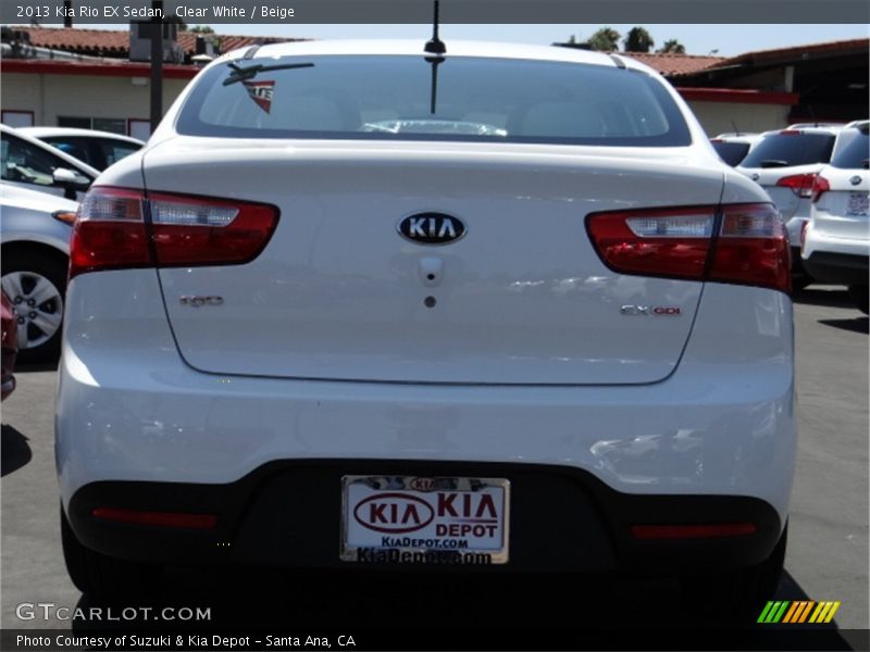 Clear White / Beige 2013 Kia Rio EX Sedan