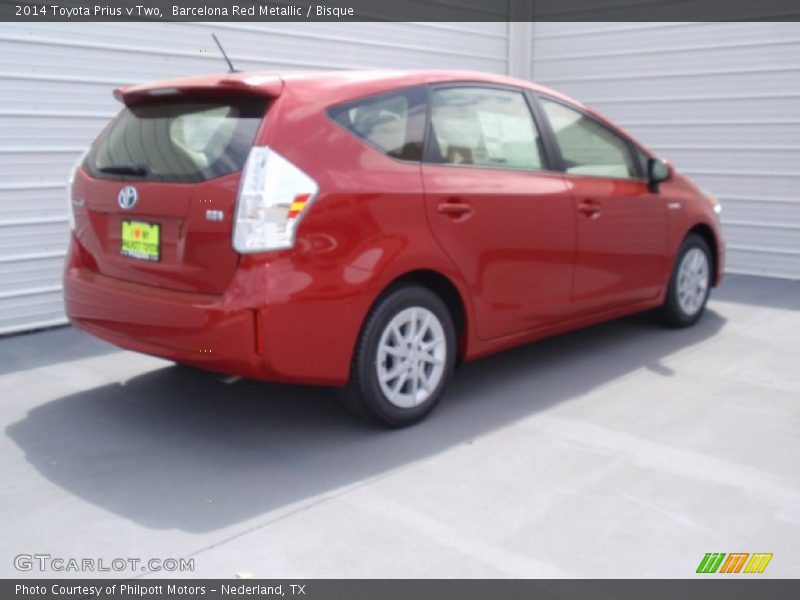 Barcelona Red Metallic / Bisque 2014 Toyota Prius v Two