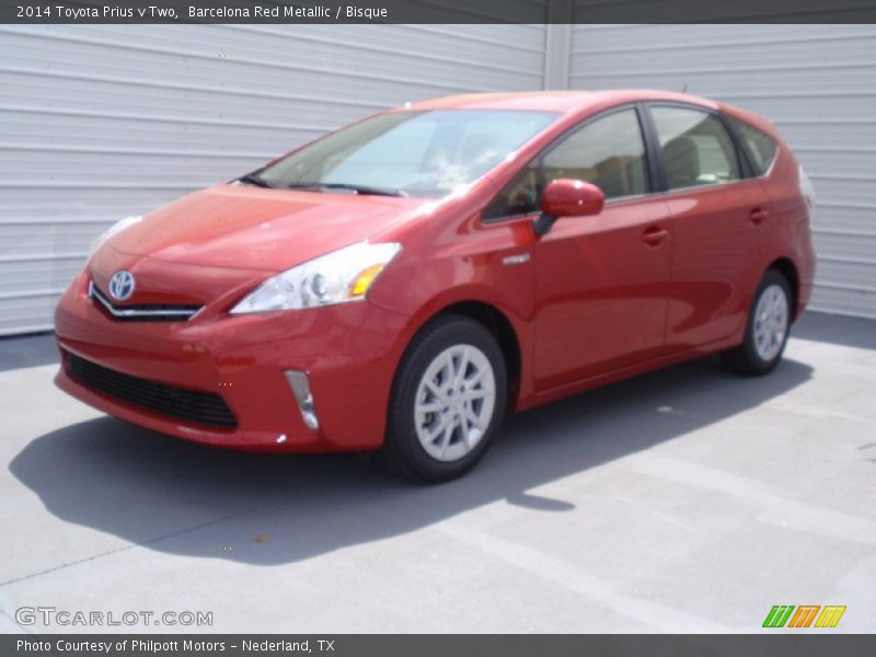 Barcelona Red Metallic / Bisque 2014 Toyota Prius v Two