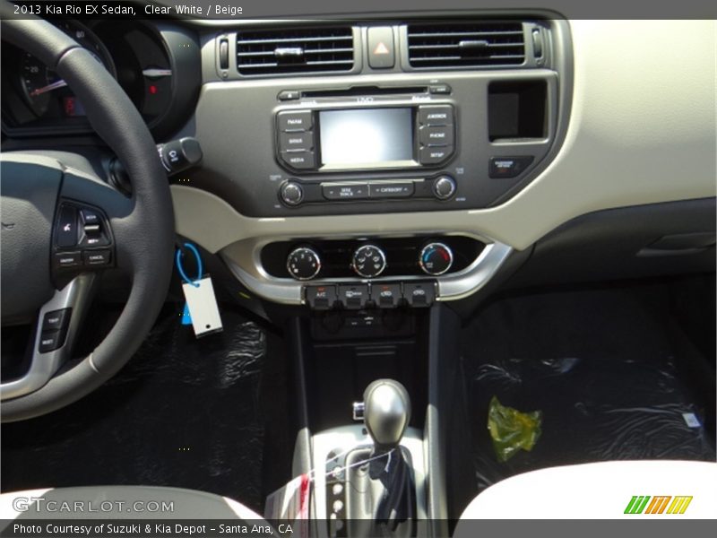 Clear White / Beige 2013 Kia Rio EX Sedan