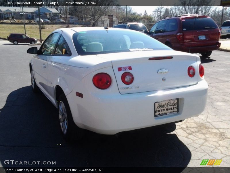 Summit White / Gray 2009 Chevrolet Cobalt LS Coupe