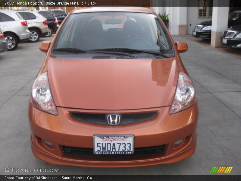 Blaze Orange Metallic / Black 2007 Honda Fit Sport