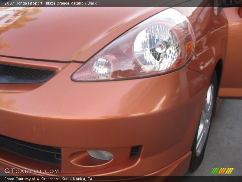 Blaze Orange Metallic / Black 2007 Honda Fit Sport