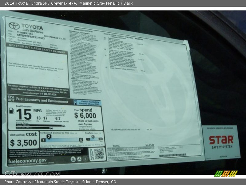 Magnetic Gray Metallic / Black 2014 Toyota Tundra SR5 Crewmax 4x4