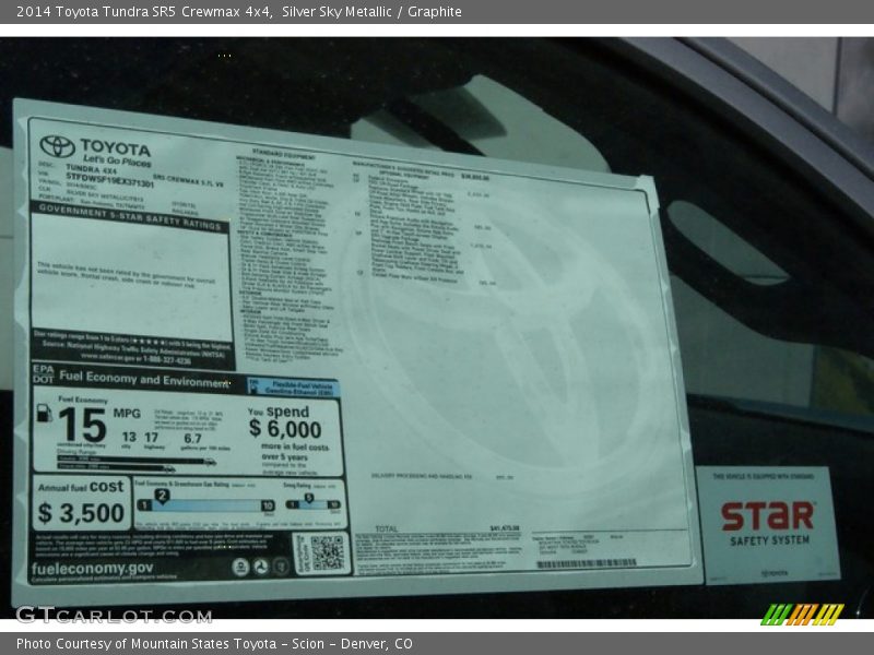 Silver Sky Metallic / Graphite 2014 Toyota Tundra SR5 Crewmax 4x4