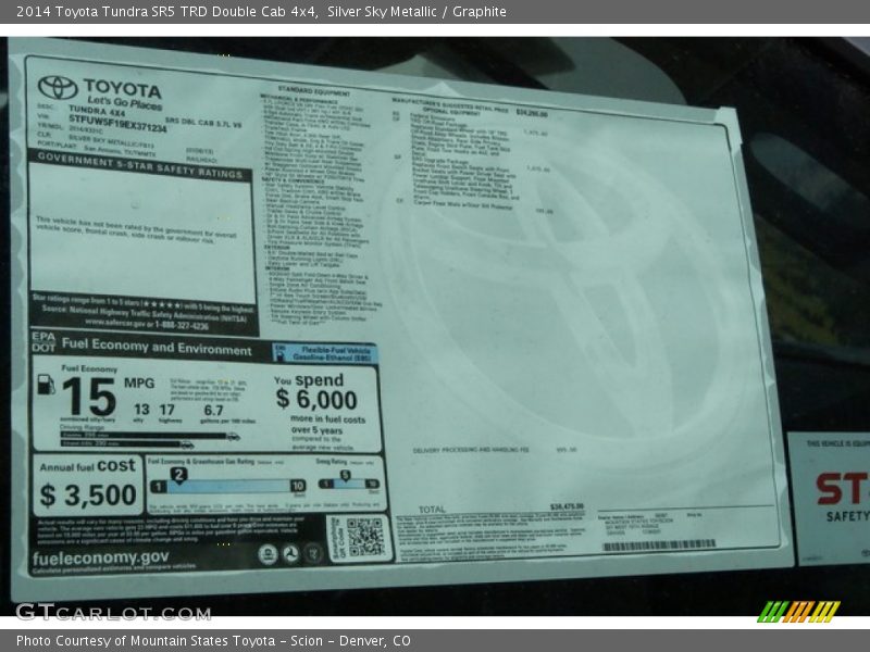 Silver Sky Metallic / Graphite 2014 Toyota Tundra SR5 TRD Double Cab 4x4