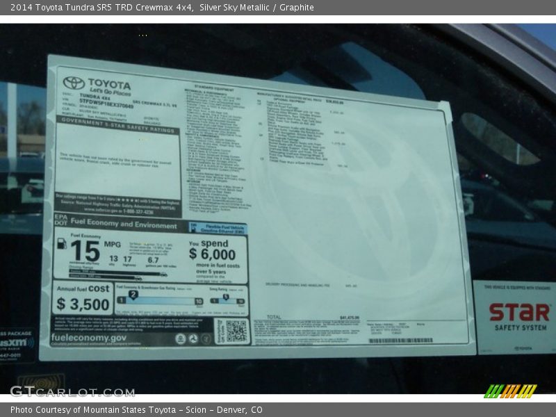 Silver Sky Metallic / Graphite 2014 Toyota Tundra SR5 TRD Crewmax 4x4