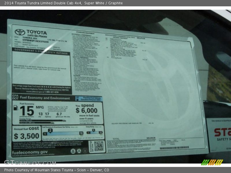 Super White / Graphite 2014 Toyota Tundra Limited Double Cab 4x4