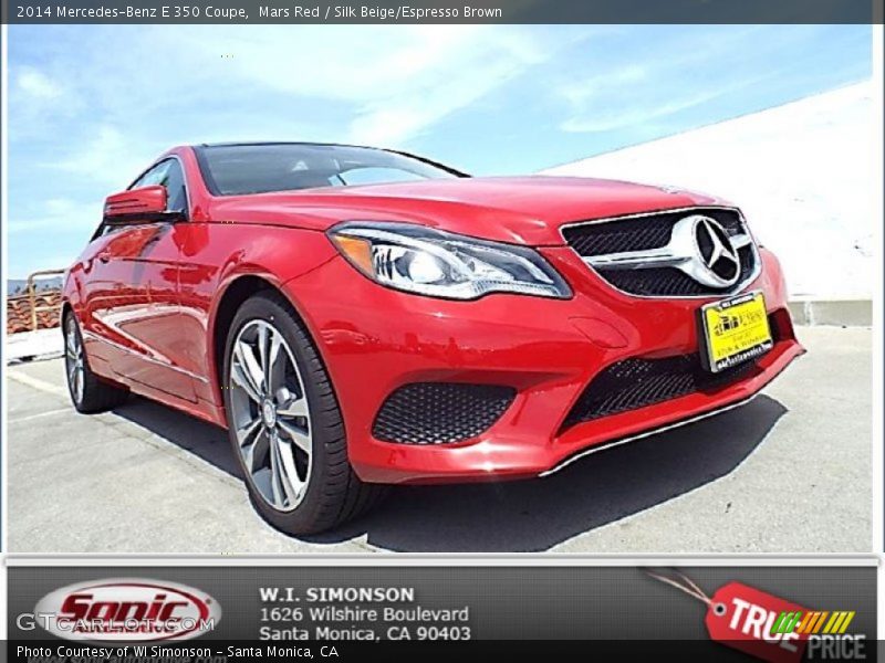 Mars Red / Silk Beige/Espresso Brown 2014 Mercedes-Benz E 350 Coupe