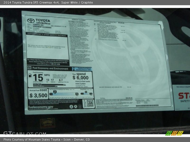 Super White / Graphite 2014 Toyota Tundra SR5 Crewmax 4x4