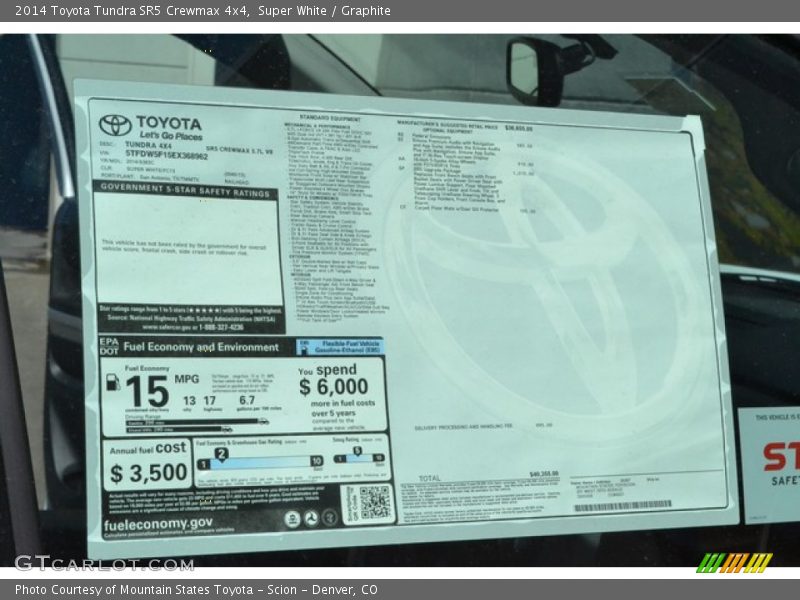 Super White / Graphite 2014 Toyota Tundra SR5 Crewmax 4x4