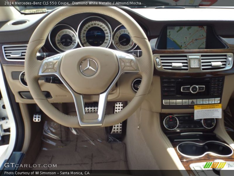 Diamond White Metallic / Almond/Mocha 2014 Mercedes-Benz CLS 550 Coupe