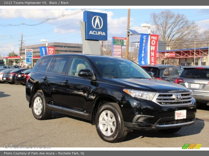 Black / Black 2013 Toyota Highlander V6