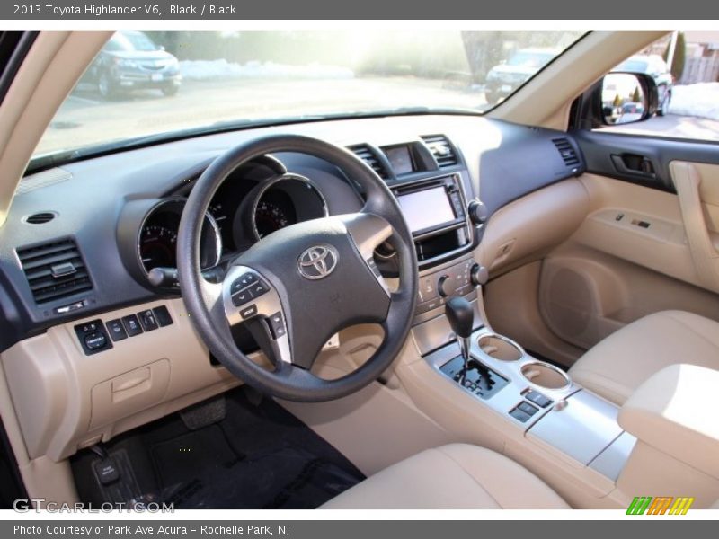 Black / Black 2013 Toyota Highlander V6