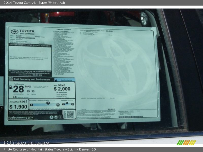 Super White / Ash 2014 Toyota Camry L