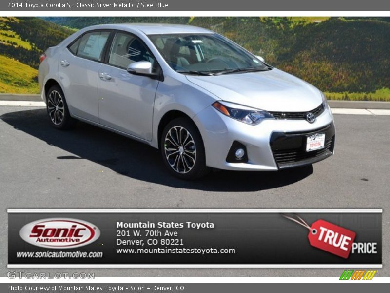 Classic Silver Metallic / Steel Blue 2014 Toyota Corolla S