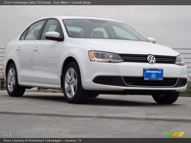 Pure White / Cornsilk Beige 2014 Volkswagen Jetta TDI Sedan