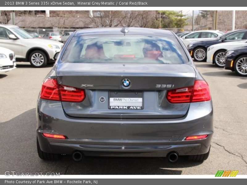 Mineral Grey Metallic / Coral Red/Black 2013 BMW 3 Series 335i xDrive Sedan