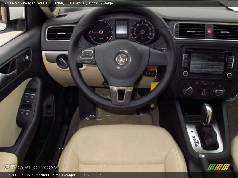 Pure White / Cornsilk Beige 2014 Volkswagen Jetta TDI Sedan