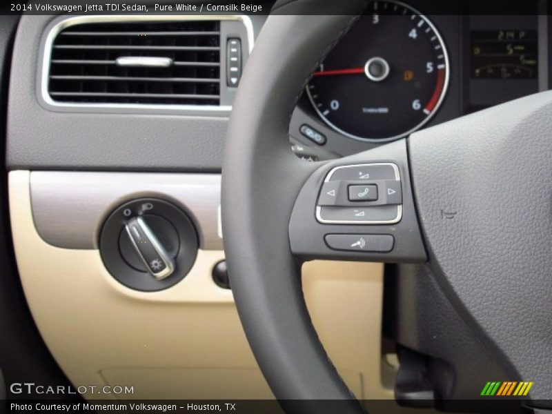 Pure White / Cornsilk Beige 2014 Volkswagen Jetta TDI Sedan