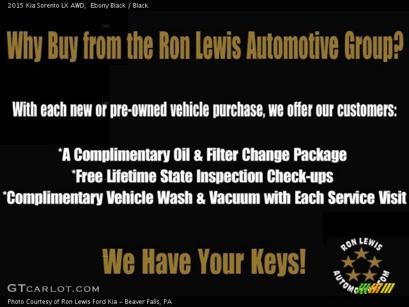Ebony Black / Black 2015 Kia Sorento LX AWD