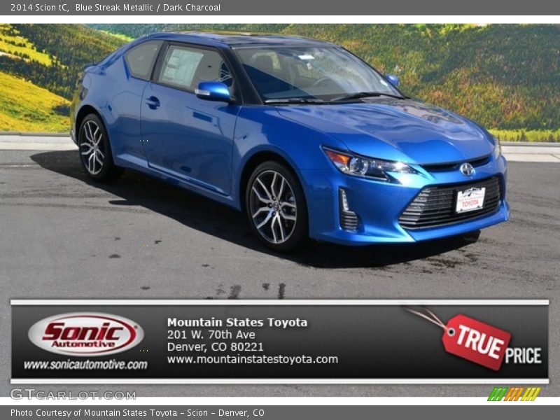 Blue Streak Metallic / Dark Charcoal 2014 Scion tC