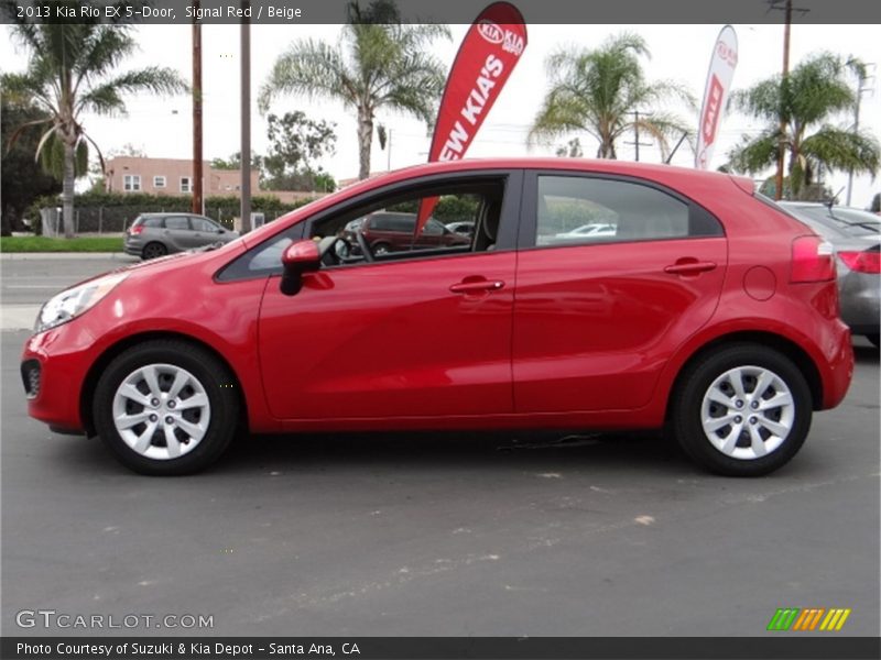 Signal Red / Beige 2013 Kia Rio EX 5-Door