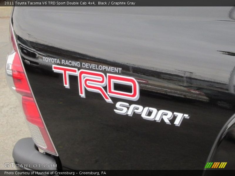 Black / Graphite Gray 2011 Toyota Tacoma V6 TRD Sport Double Cab 4x4