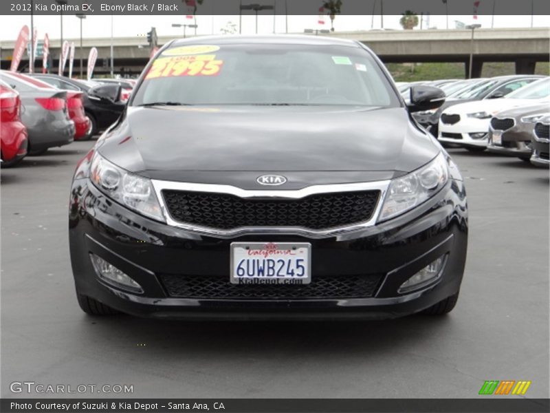 Ebony Black / Black 2012 Kia Optima EX