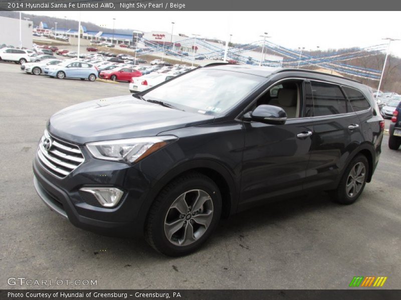 Night Sky Pearl / Beige 2014 Hyundai Santa Fe Limited AWD