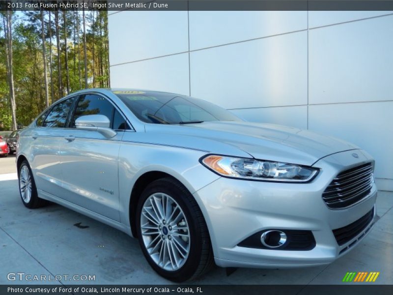 Ingot Silver Metallic / Dune 2013 Ford Fusion Hybrid SE