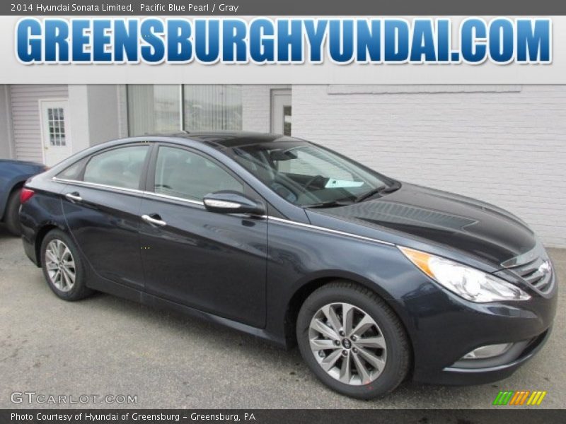 Pacific Blue Pearl / Gray 2014 Hyundai Sonata Limited