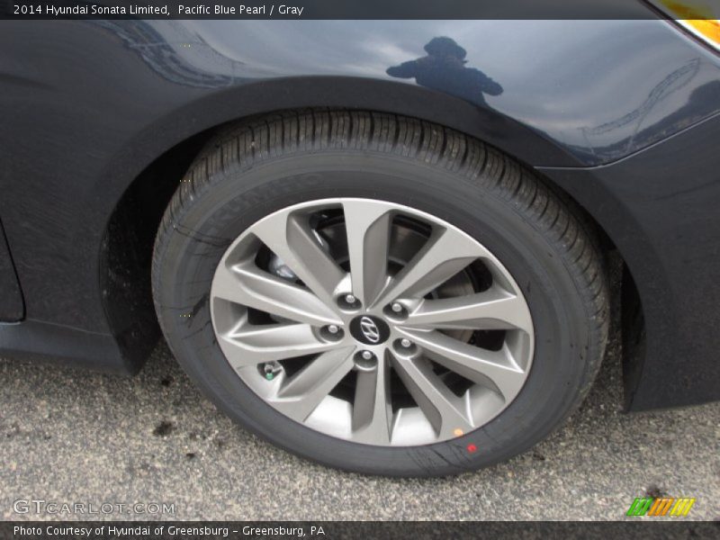 Pacific Blue Pearl / Gray 2014 Hyundai Sonata Limited