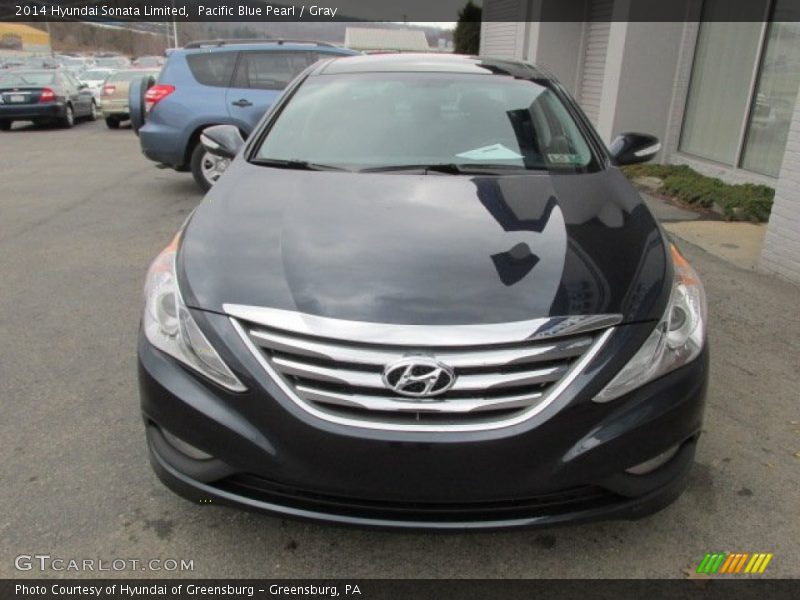 Pacific Blue Pearl / Gray 2014 Hyundai Sonata Limited